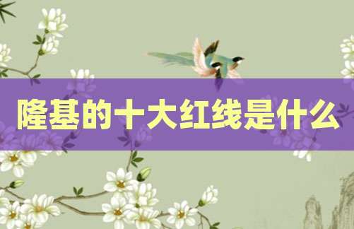 隆基的十大红线是什么