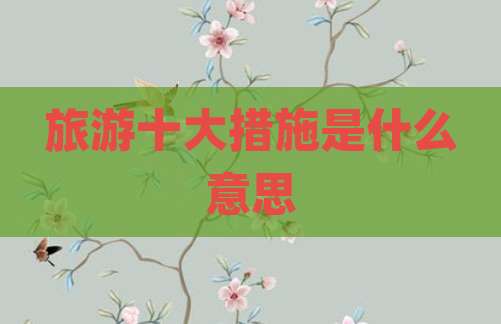 旅游十大措施是什么意思