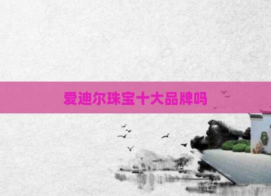 爱迪尔珠宝十大品牌吗