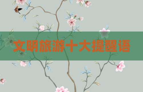 文明旅游十大提醒语