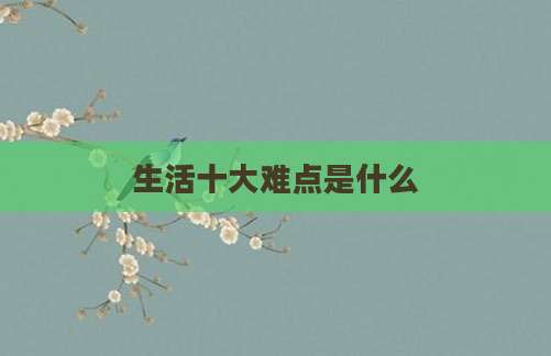 生活十大难点是什么
