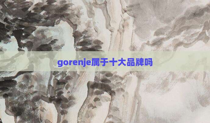 gorenje属于十大品牌吗