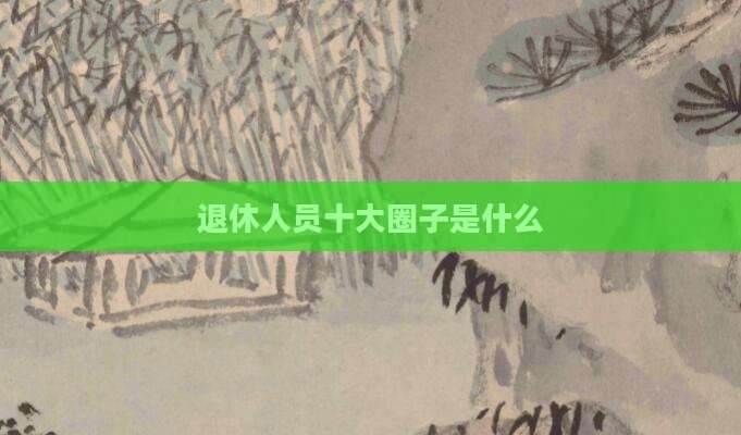 退休人员十大圈子是什么