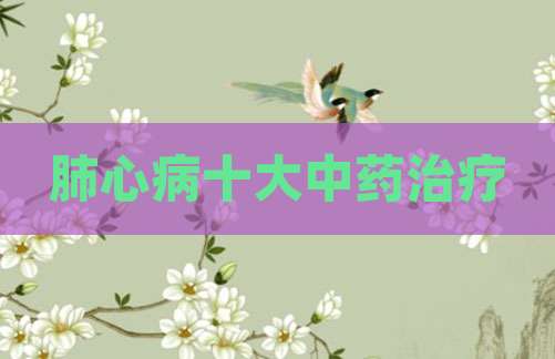 肺心病十大中药治疗