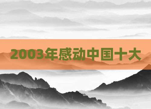 2003年感动中国十大