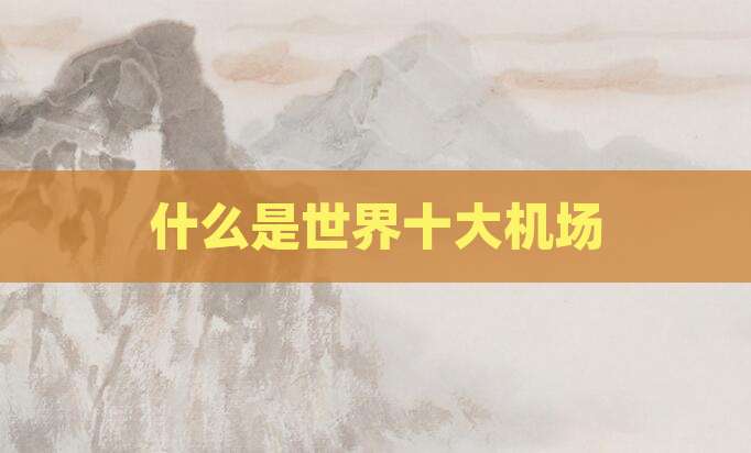 什么是世界十大机场