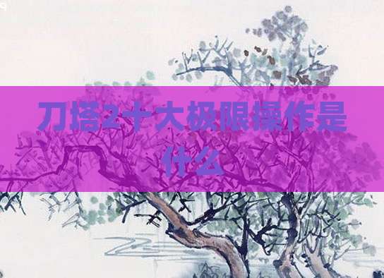 刀塔2十大极限操作是什么