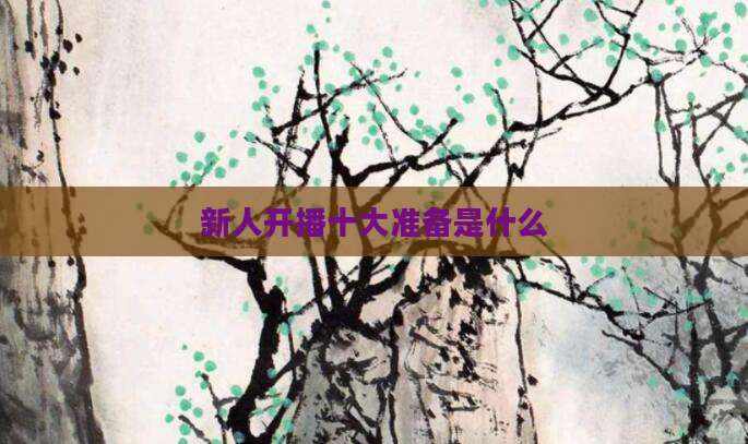 新人开播十大准备是什么