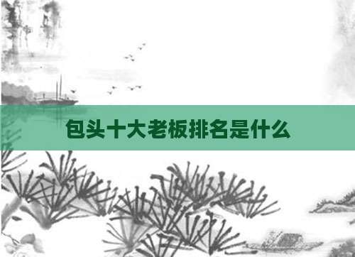 包头十大老板排名是什么