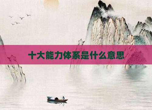 十大能力体系是什么意思