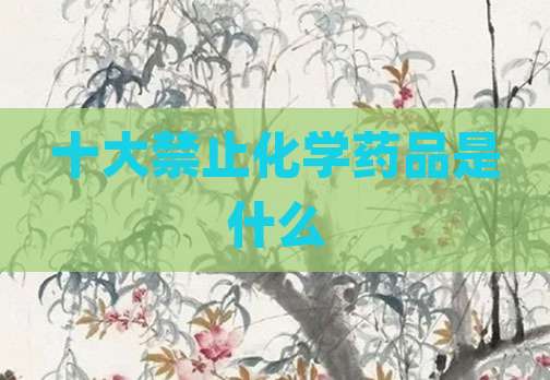 十大禁止化学药品是什么