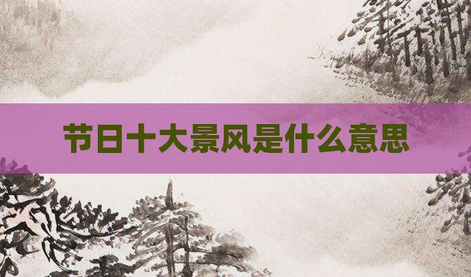节日十大景风是什么意思