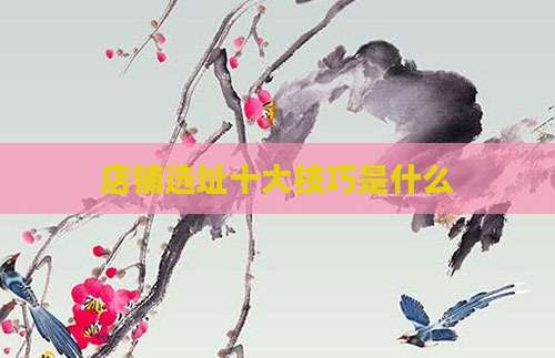店铺选址十大技巧是什么