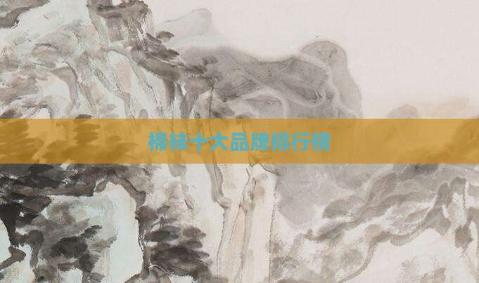 棉袜十大品牌排行榜