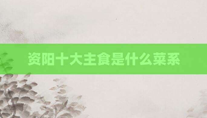 资阳十大主食是什么菜系