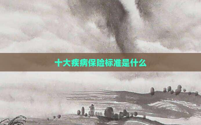 十大疾病保险标准是什么