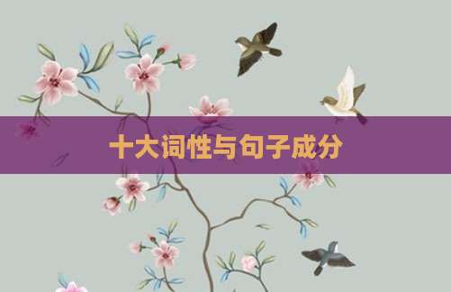 十大词性与句子成分