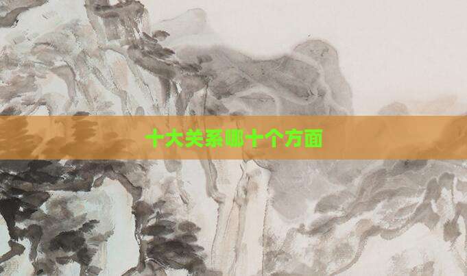 十大关系哪十个方面