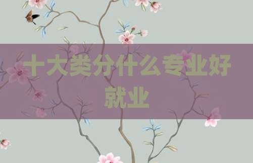 十大类分什么专业好就业
