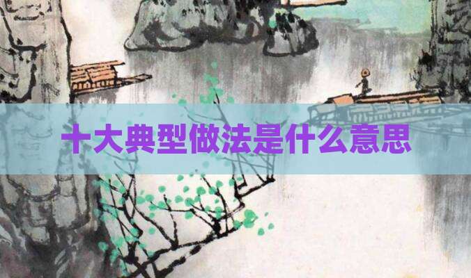 十大典型做法是什么意思