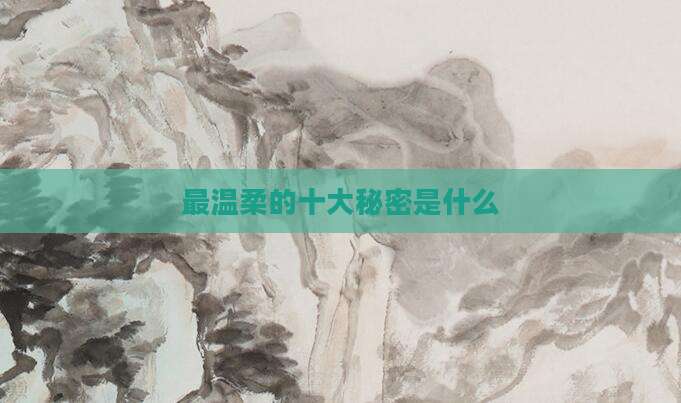 最温柔的十大秘密是什么