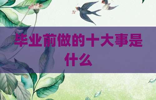 毕业前做的十大事是什么