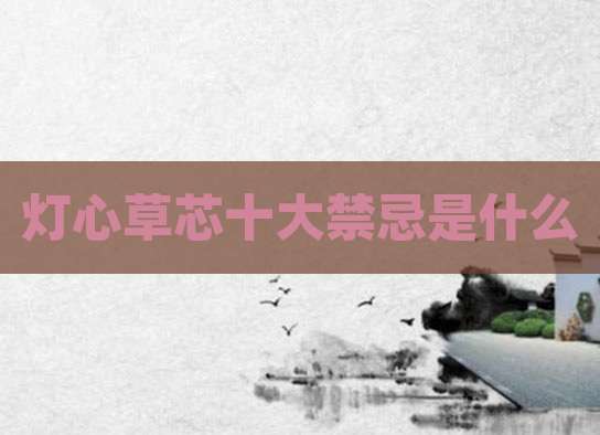 灯心草芯十大禁忌是什么