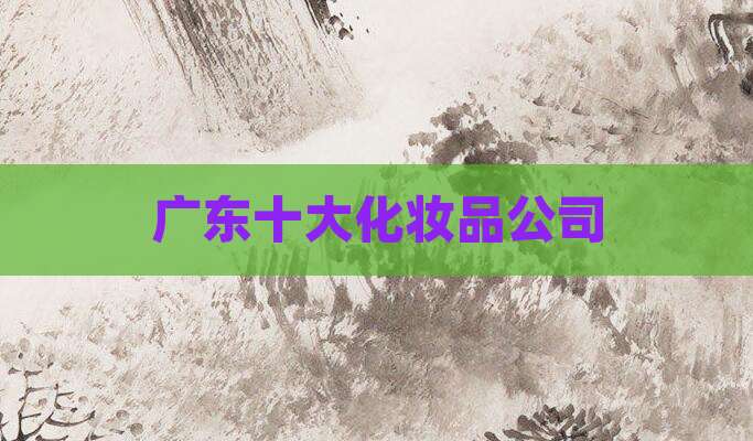 广东十大化妆品公司