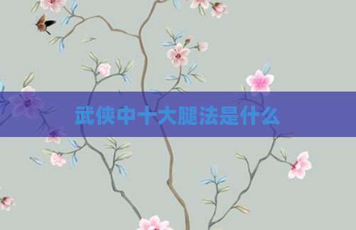 武侠中十大腿法是什么