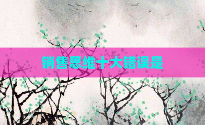 销售思维十大错误是