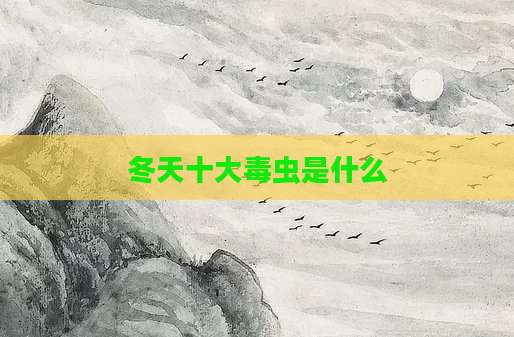 冬天十大毒虫是什么