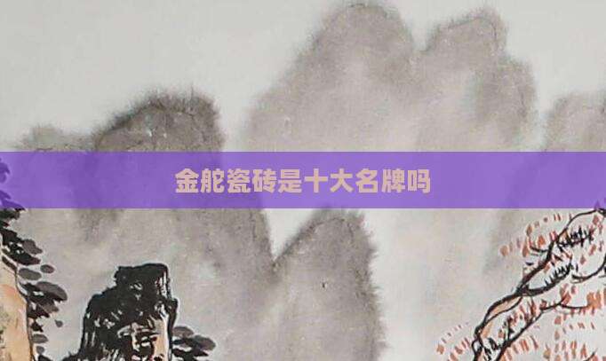 金舵瓷砖是十大名牌吗