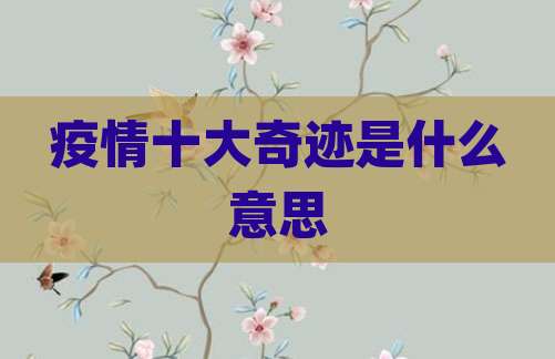疫情十大奇迹是什么意思