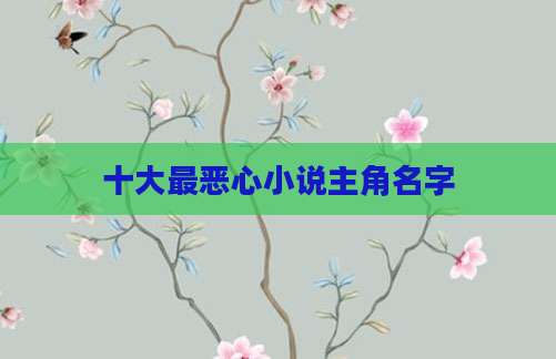 十大最恶心小说主角名字