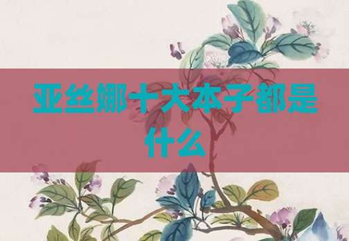 亚丝娜十大本子都是什么
