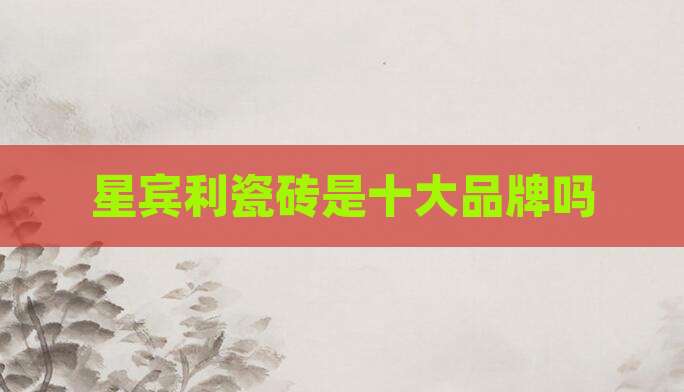 星宾利瓷砖是十大品牌吗