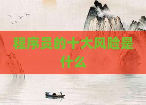 程序员的十大风险是什么