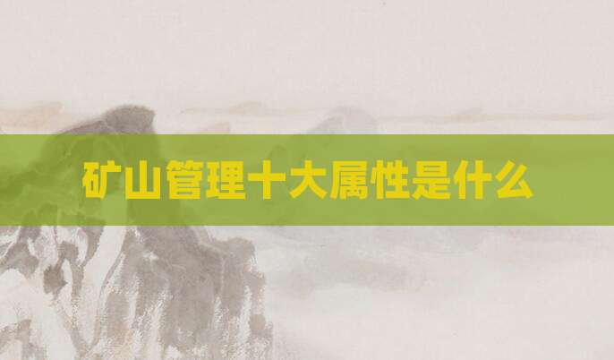 矿山管理十大属性是什么