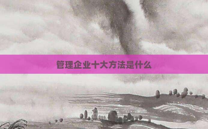管理企业十大方法是什么