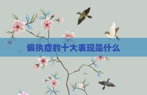 偏执症的十大表现是什么