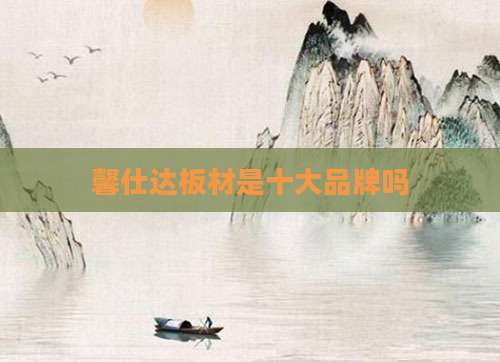 馨仕达板材是十大品牌吗