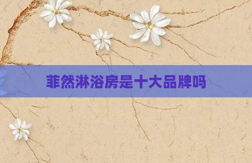 菲然淋浴房是十大品牌吗