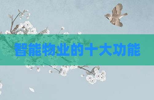 智能物业的十大功能