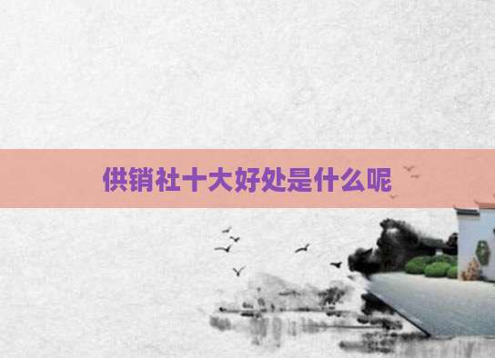 供销社十大好处是什么呢