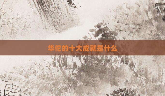 华佗的十大成就是什么