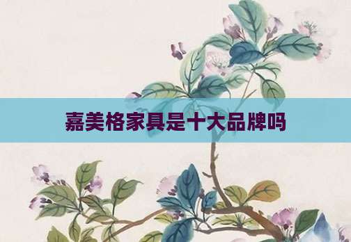 嘉美格家具是十大品牌吗