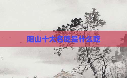 阳山十大名吃是什么吃