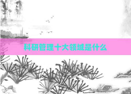 科研管理十大领域是什么