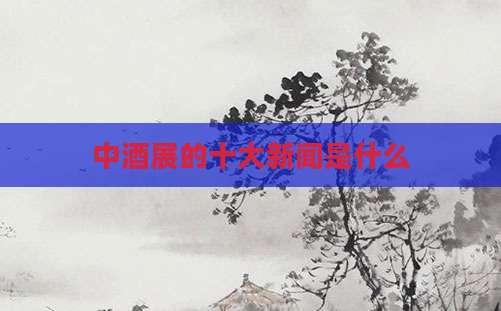 中酒展的十大新闻是什么