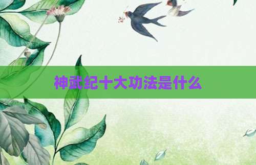 神武纪十大功法是什么